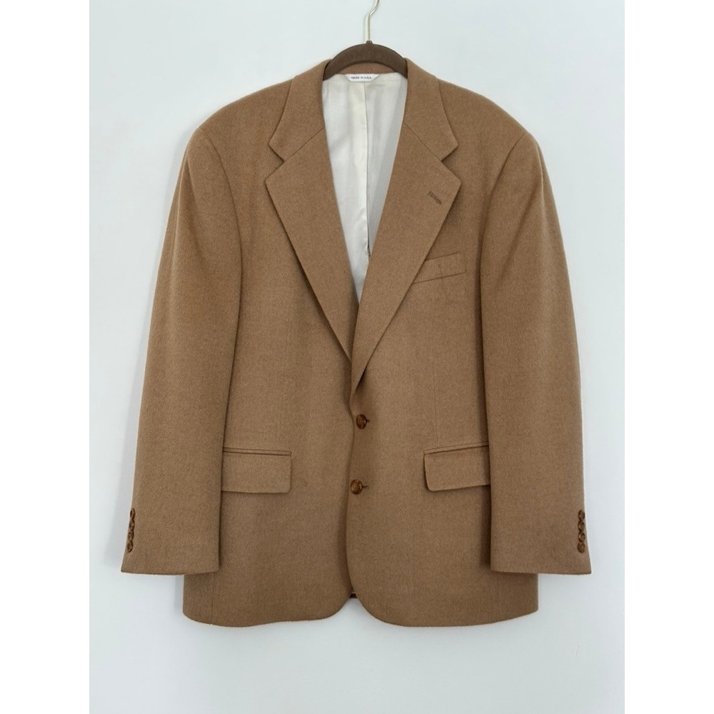 Polo Ralph Lauren University Club Camel Hair Blazer 42L Tan Sport Coat USA
